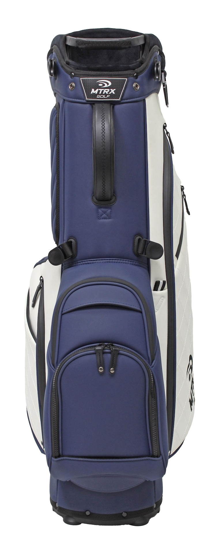 MTRX 5-Way Top Polyurethane Golf Stand Bag, White/Navy I3