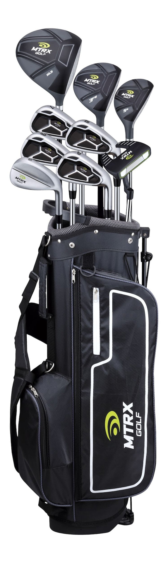 MTRX Men's Complete Golf Club Set with Golf Stand Bag, Black G9