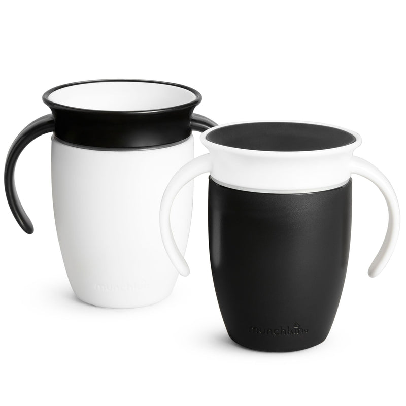 Munchkin Miracle 360° Black & White Trainer Cup, 7-oz, 2-pk M3
