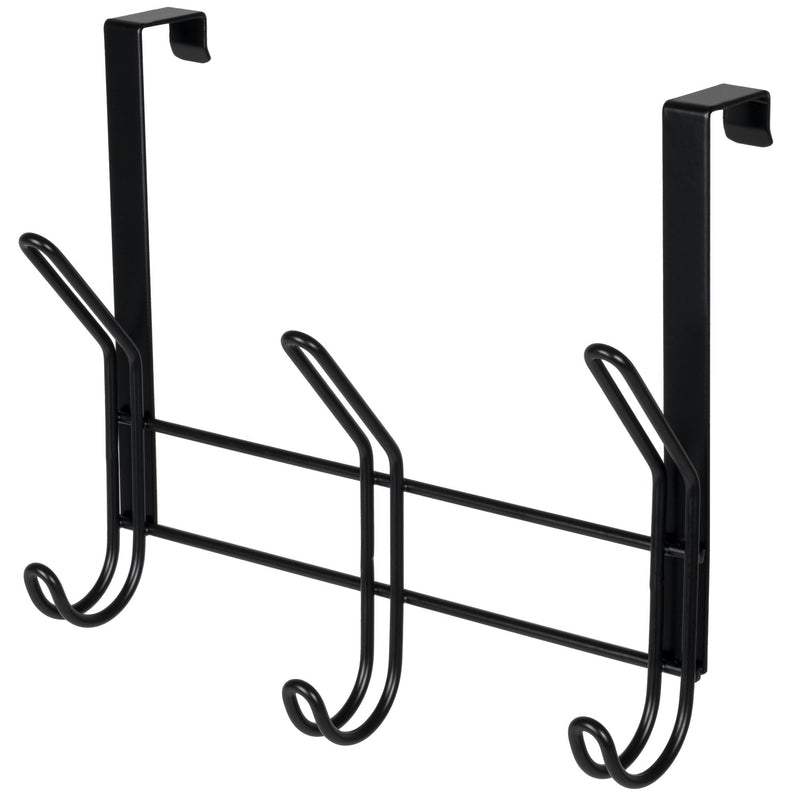 Neatfreak 11.2" Over The Door Double Metal 3 Hook, Black B4