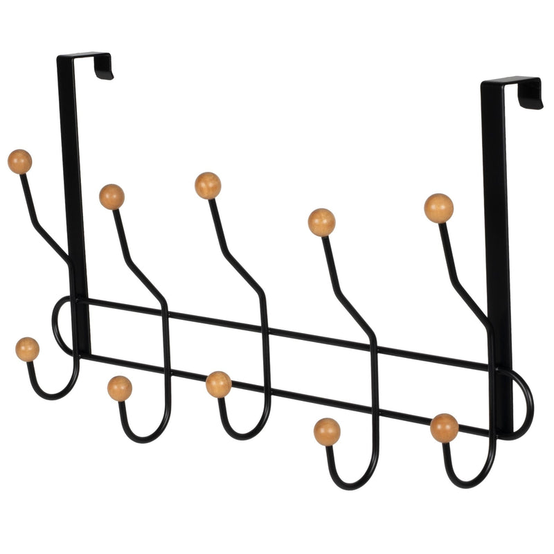 Neatfreak 19" Over The Door Metal 5 Hook, Black K8