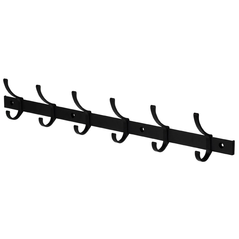 Neatfreak 26.4" Aluminum Wall 6 Hook, Black A0
