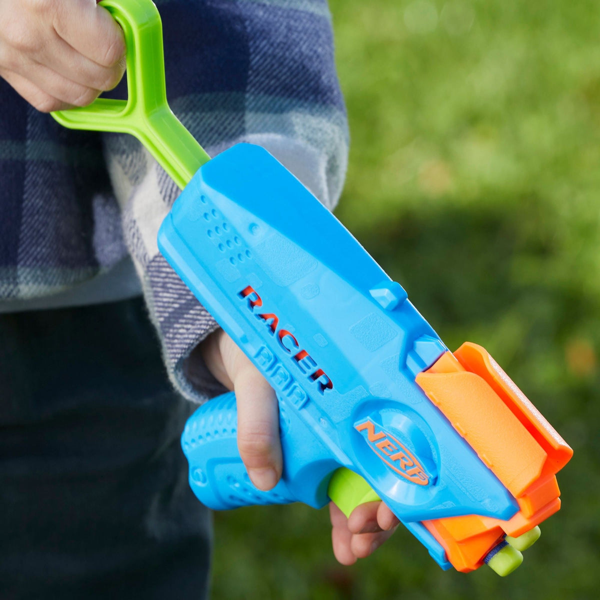 NERF Elite Junior Racer Easy-Play Dart Blaster, Includes 4 Darts, Ages 6+