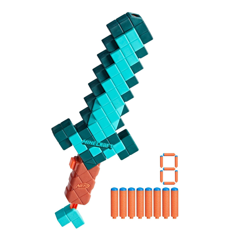 NERF Minecraft Diamond Sword Dart Blaster with 8 N1 Darts K2