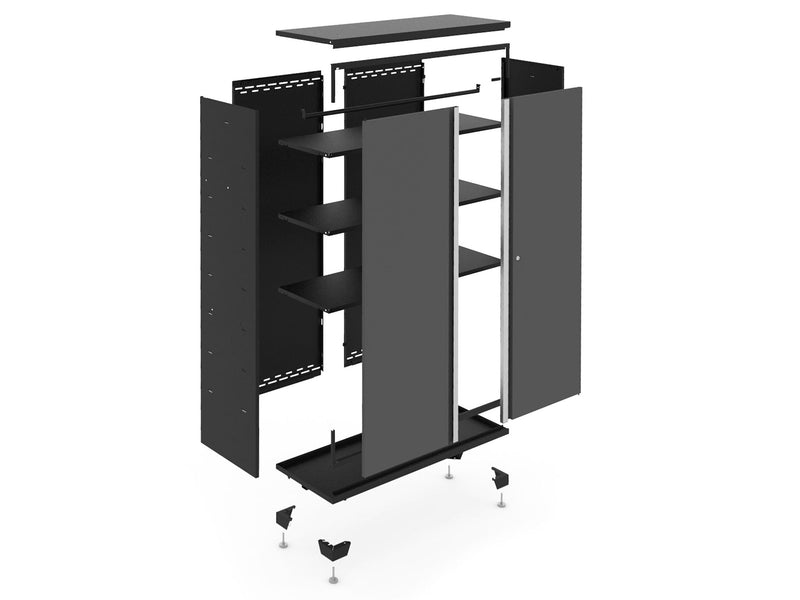NewAge Bold Series 24-Gauge Steel RTA Storage Locker with 3 Shelves, Black/Grey, 30-in T7