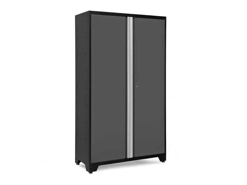 NewAge Bold Series Lockable 24-Gauge Steel RTA Storage Locker with 3 Shelves, Grey/Black, 48-in C9