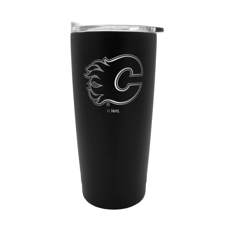 NHL Calgary Flames Executive Stainless Steel Insulated Travel Tumbler, Black, 20-oz P0