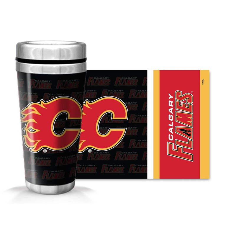 NHL Calgary Flames Full Wrap Wallpaper Travel Mug, 14-oz H1
