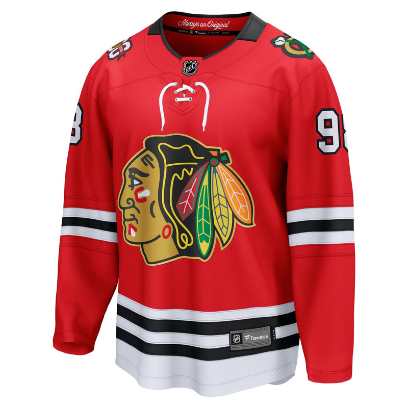 NHL Chicago Blackhawks 2025-2026 Adult Standard Connor Bedard Centennial Breakaway Player Jersey, Various Sizes M0