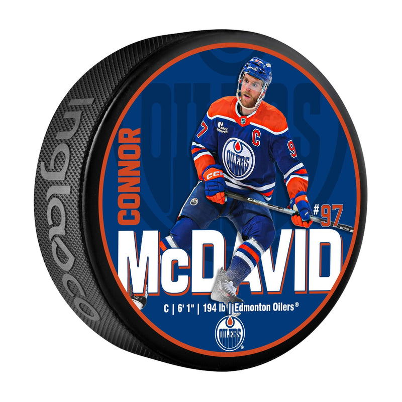 NHL Edmonton Oilers Connor McDavid Hockey Puck, 6-oz F1