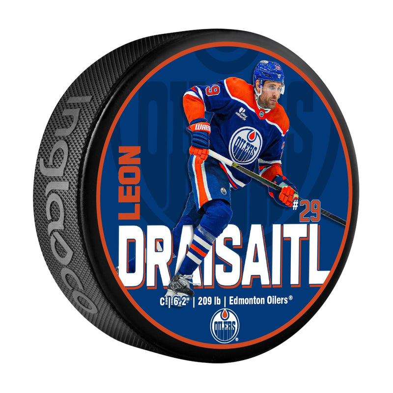 NHL Edmonton Oilers Leon Draisaitl Hockey Puck, 6-oz Y7