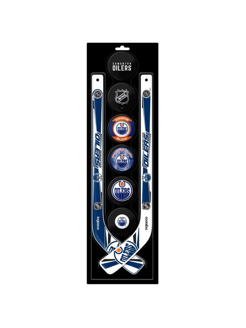 NHL Edmonton Oilers Mini Hockey Pucks & Sticks Set, 8-pc H1