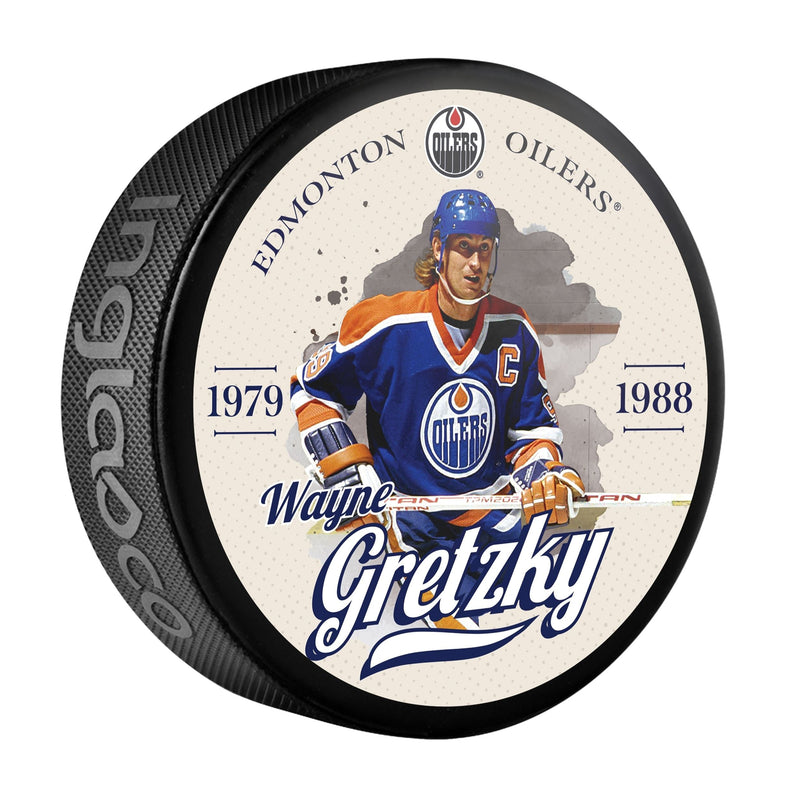 NHL Edmonton Oilers Wayne Gretzky Hockey Puck, 6-oz Z2