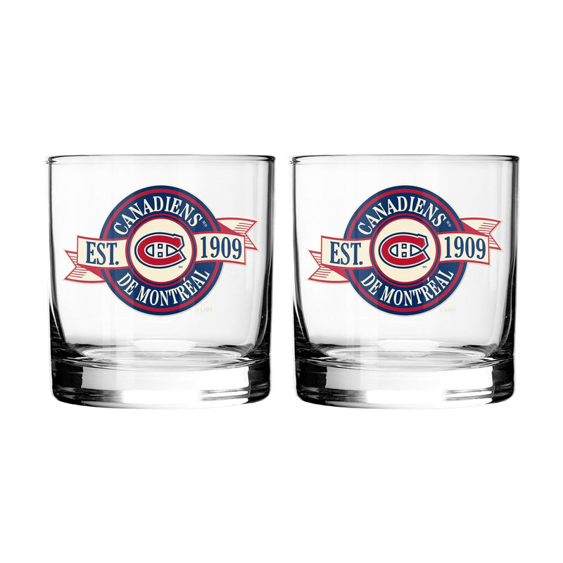 NHL Montreal Canadiens Hockey Rocks Glass, 2-pk J7