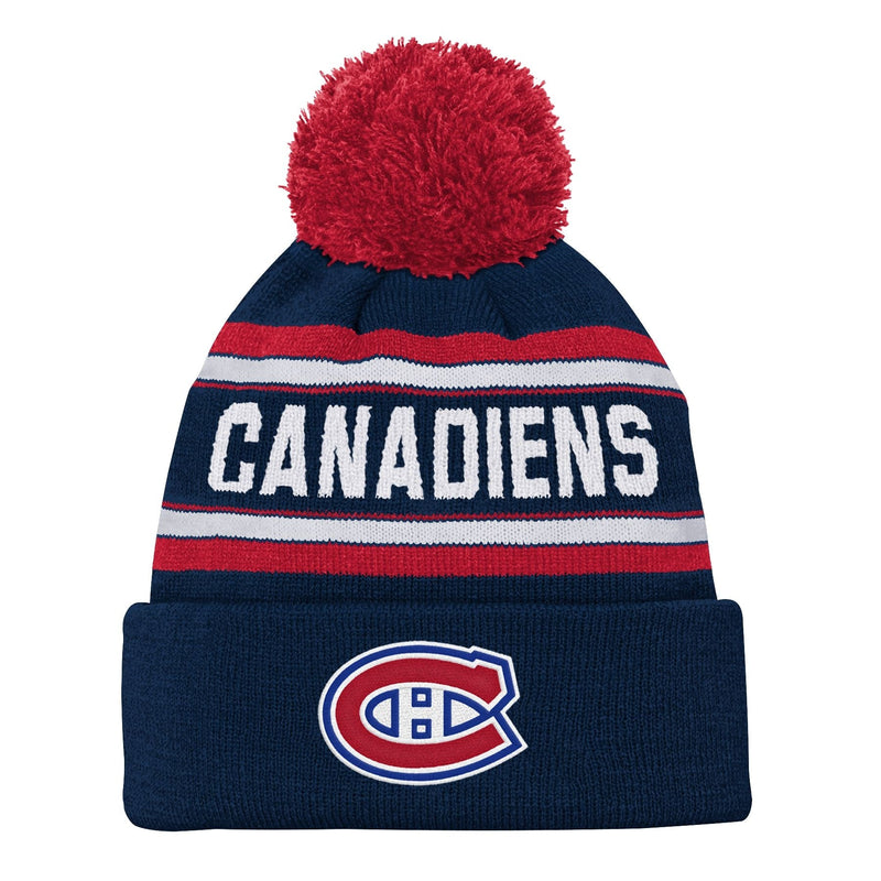 NHL Montreal Canadiens Jacquard Cuffed Knit Pom Toque, Youth G0