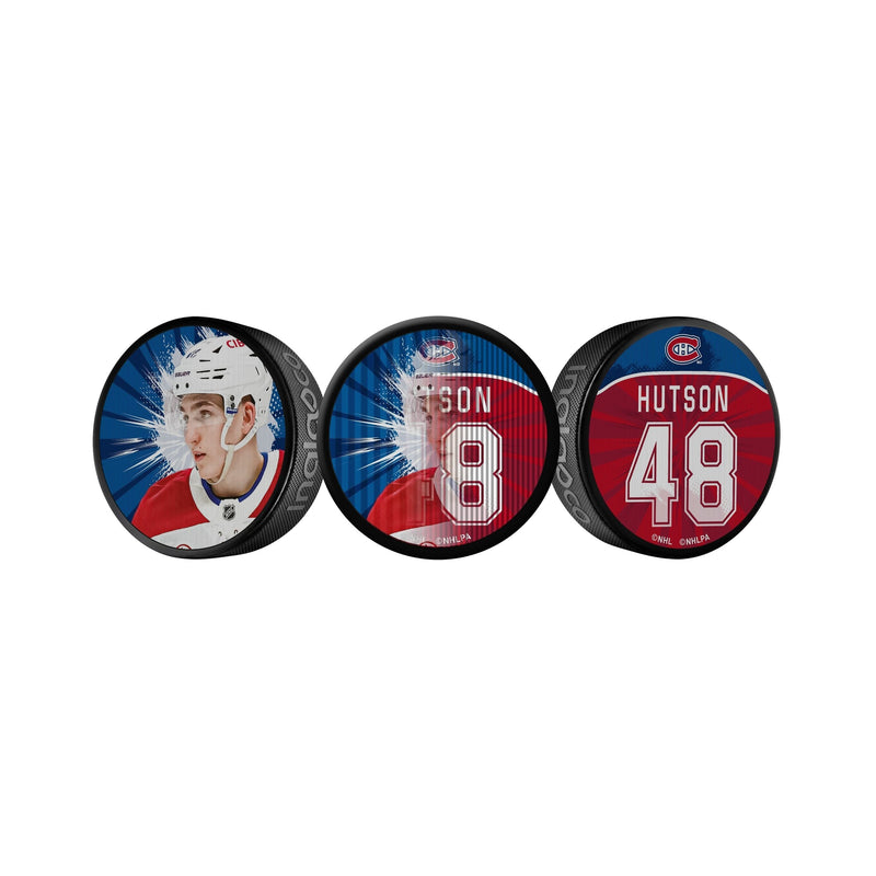 NHL Montreal Canadiens Lane Hutson Dual-Image Lenticular Hockey Puck, 6-oz J5