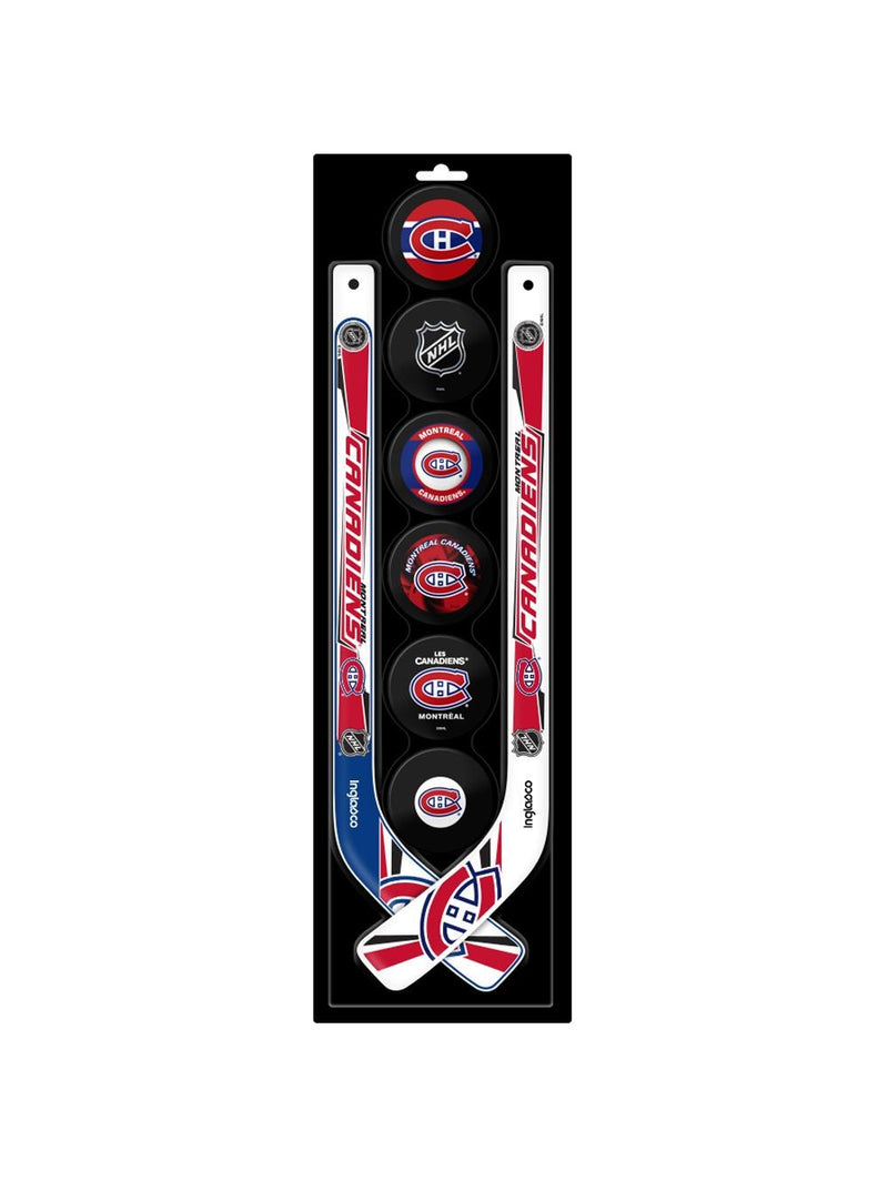 NHL Montreal Canadiens Mini Hockey Pucks & Sticks Set, 8-pcs V6