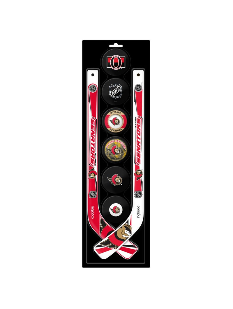 NHL Ottawa Senators Mini Hockey Pucks & Sticks Set, 8-pc G8