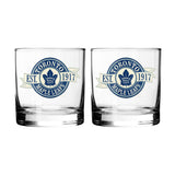 NHL Toronto Maple Leafs Hockey Rocks Glass, 2-pk