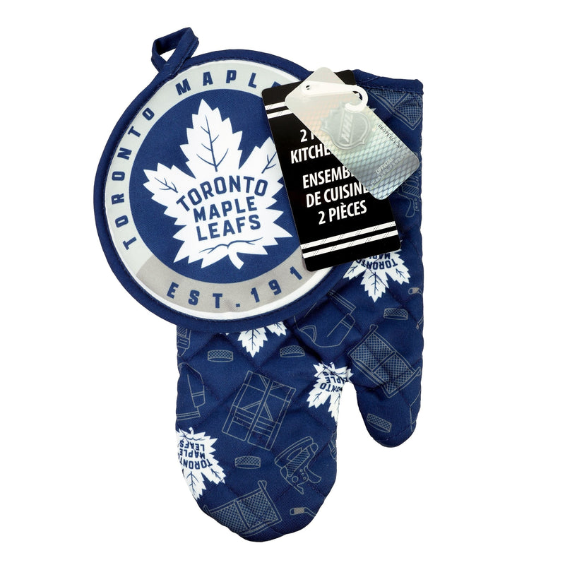 NHL Toronto Maple Leafs Kitchen Oven Mitt Pot Holder Set, 2-pc T1