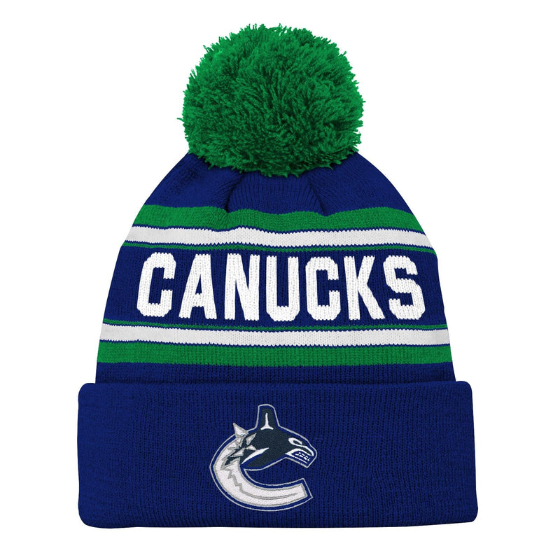 NHL Vancouver Canucks Jacquard Cuffed Knit Pom Toque, Youth S1