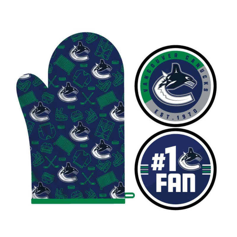NHL Vancouver Canucks Kitchen Oven Mitt Pot Holder Set, 2-pc W7