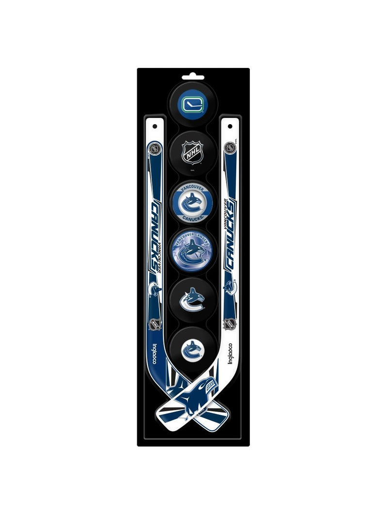 NHL Vancouver Canucks Mini Hockey Pucks & Sticks Set, 8-pc V2