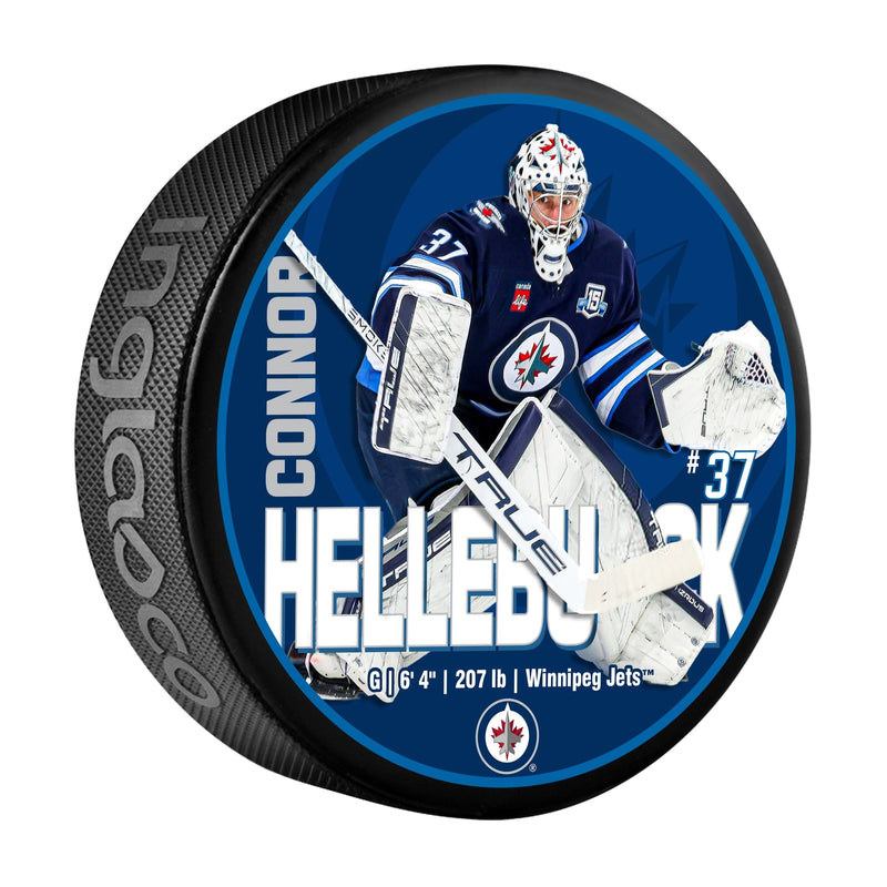 NHL Winnipeg Jets Connor Hellebuyck Hockey Puck, 6-oz F9