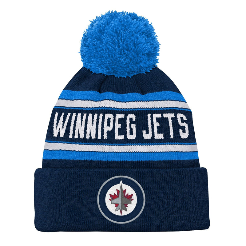 NHL Winnipeg Jets Jacquard Cuffed Knit Pom Toque, Youth P7