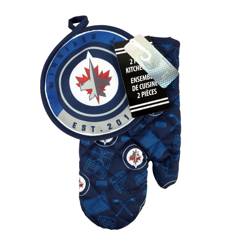 NHL Winnipeg Jets Kitchen Oven Mitt Pot Holder Set, 2-pc V8