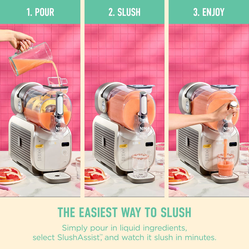 Ninja Slushi XL Slushie Machine with SlushAssist Technology, Crema, FS601CBR Q4