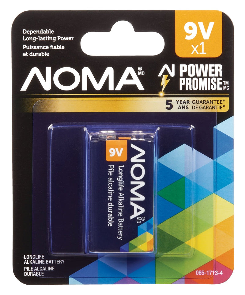 NOMA 1-pk 9V / 9 Volt Alkaline Battery, Long Lasting, All Purpose F0
