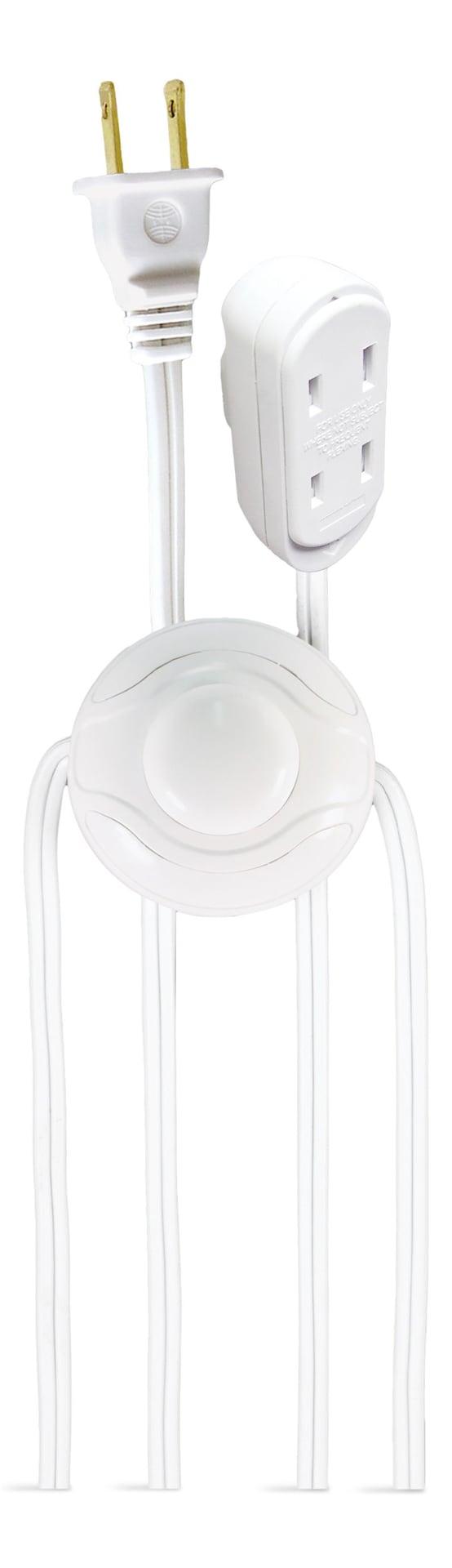 NOMA 14-ft 7-in 16/2 Indoor Extension Cord, ON/OFF Foot Switch, White O6