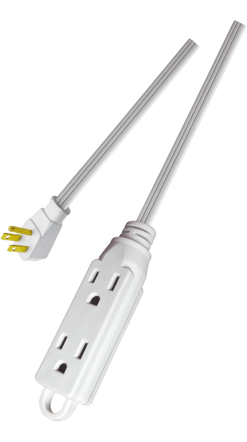 NOMA 16/3 All-Purpose Extension Cord, Light-Duty, 3 Grounded Outlets, White X5