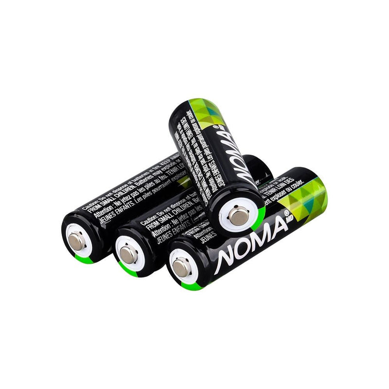 NOMA 300mAh Outdoor Solar Batteries – AA Ni-MH Rechargeable (4-Pack, 1.2V) U3