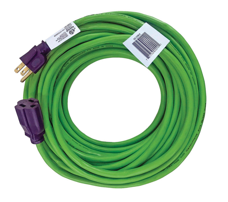 NOMA 50-ft 3-in 16/3 Outdoor Extension Cord with Grounded Outlet, Lime Green P8