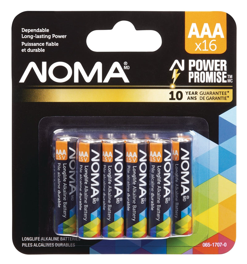 NOMA AAA Alkaline Batteries, Long Lasting, All Purpose, 16-pk Y3
