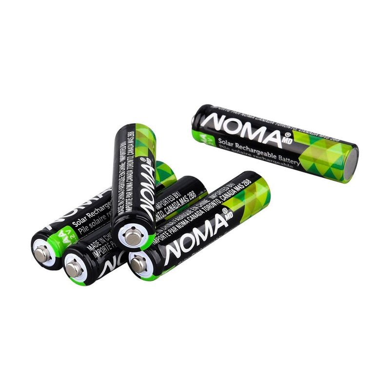 NOMA AAA Ni-MH 300mAh Rechargeable Batteries for Solar Lights, 1.2V, 4-pk O4