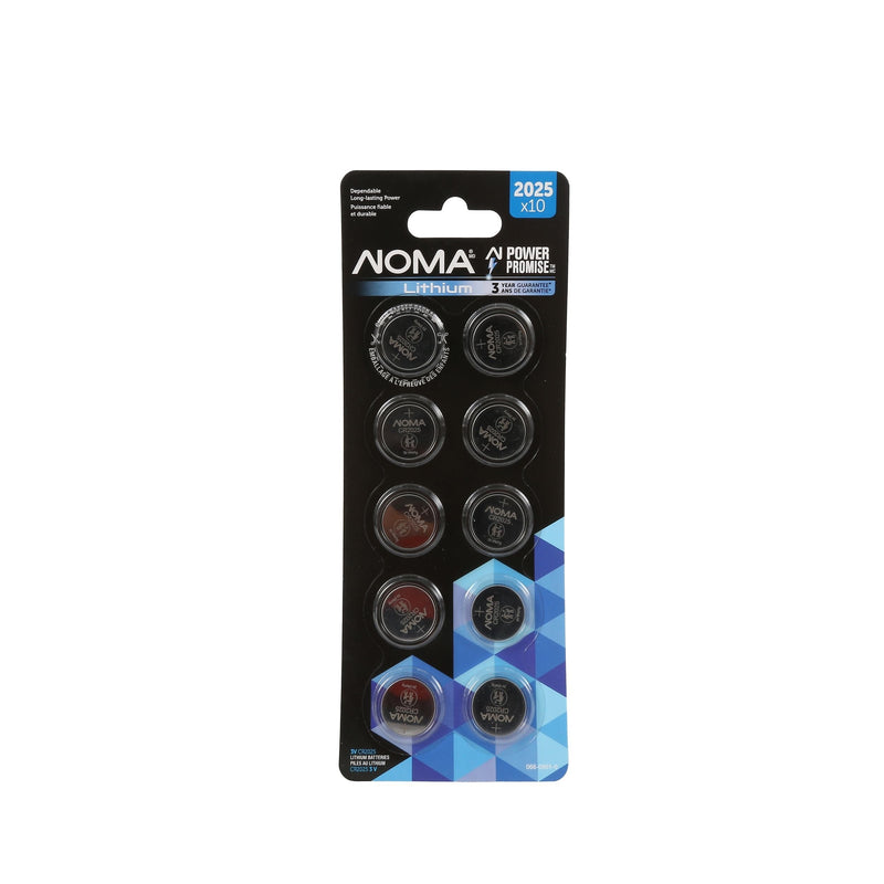 NOMA CR2025 Button Cell Batteries, 10-pk C7