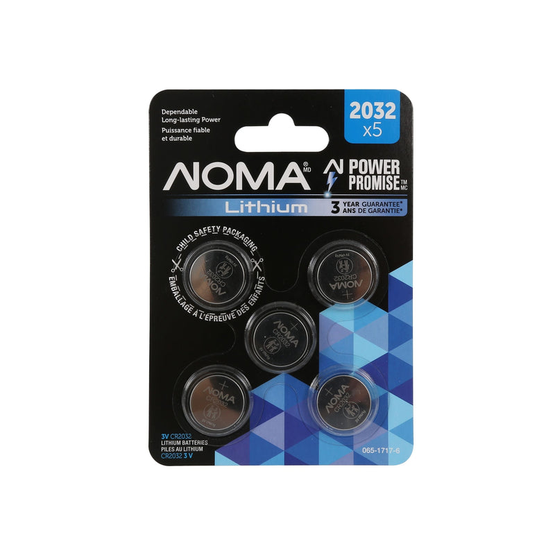 NOMA CR2032 3V / 3 Volt Lithium Coin Cell Batteries, Long Lasting, 5-pk H2