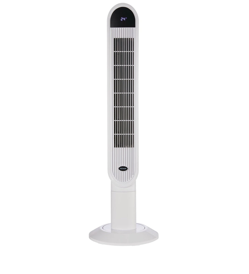 NOMA Oscillating Tower Fan, Remote Control, 3-Speed, White, 45-in E0
