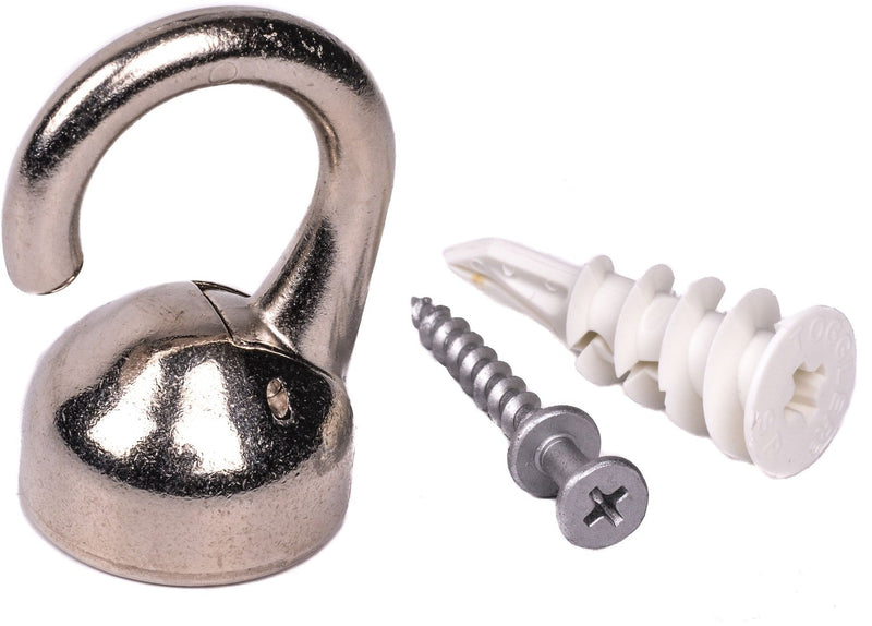 OOK Elephant Ceiling Hook, 360 Swivels, Tool-Free, 100-lb Capacity, Nickel-Finish, 1-pk L0