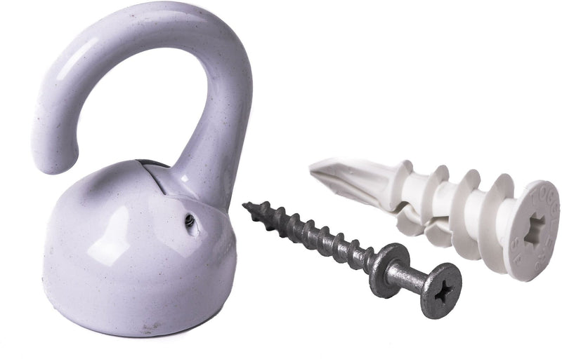 OOK Elephant Ceiling Hook, 360 Swivels, Tool-Free, 100-lb Capacity, White E5