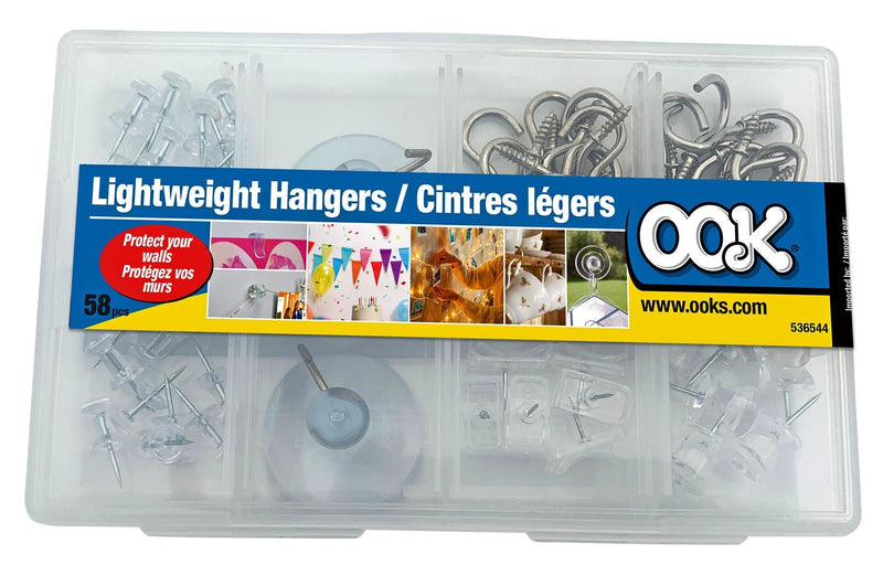 OOK Lightweight Wall Hanger Assorted Kit, 58-pk G0
