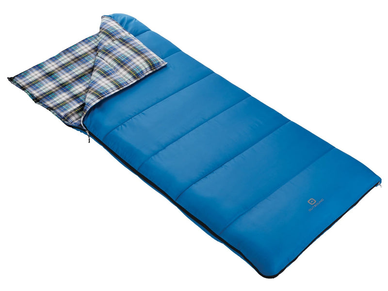 Outbound Comfort 5°C Insulated Cotton Lined Mild Weather Sleeping Bag with Compression Sack, Blue R9