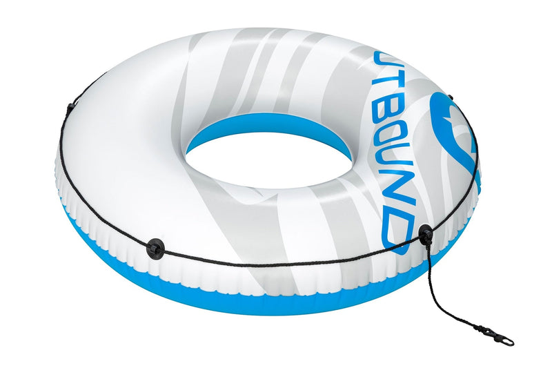 Outbound Inflatable Floating River/Lake Connectable 1-Person Tube/Ring, White/Blue, 47-in H9
