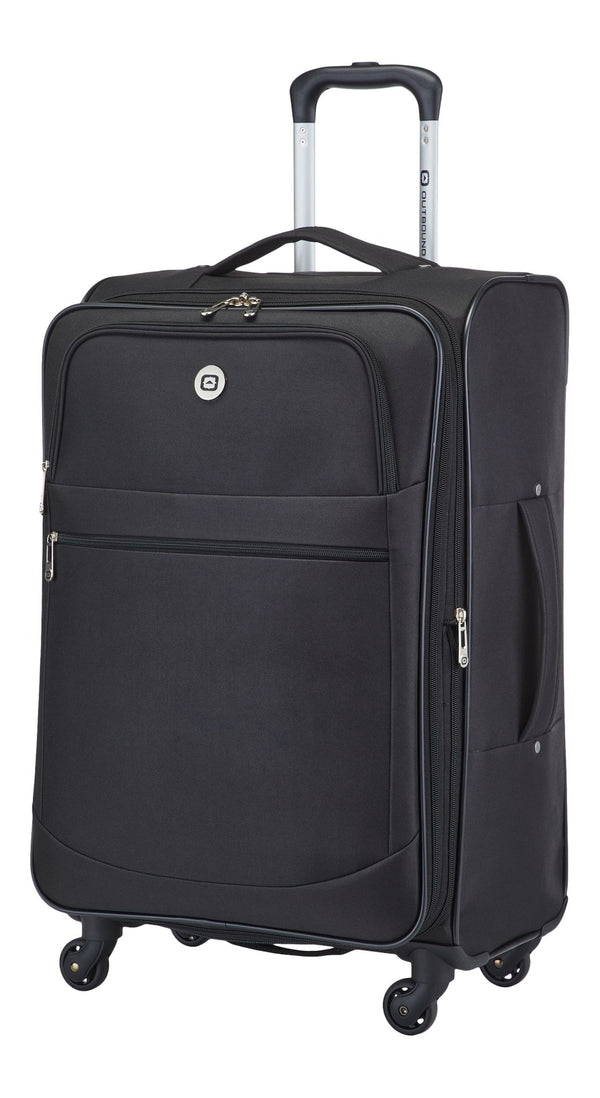 Outbound Softside Spinner Wheel Medium Travel Luggage Suitcase, Black, 24-in D0