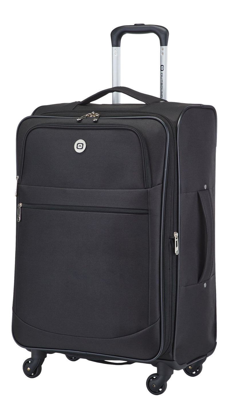 Outbound Softside Spinner Wheel Medium Travel Luggage Suitcase, Black, 24-in D0