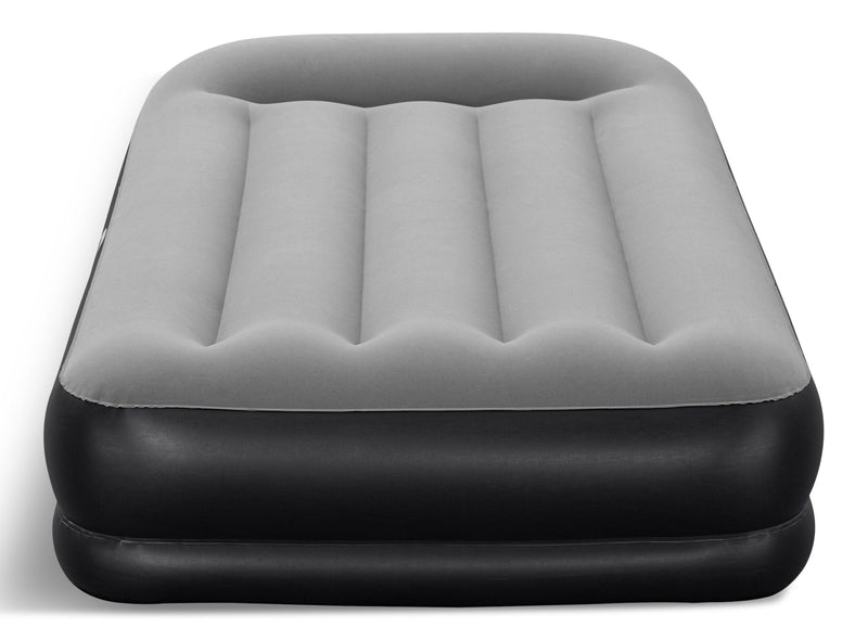 Outbound Tritech Double High Flocked Airbed, Twin, Grey, 75x38x14-in J2
