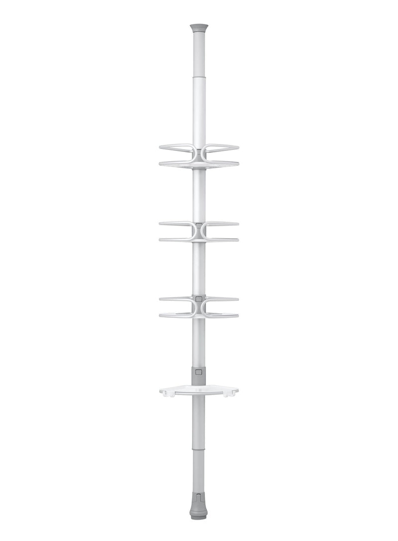 OXO Aluminum Quick Extend Tension Pole Shower Caddy, Grey, 9-ft H9